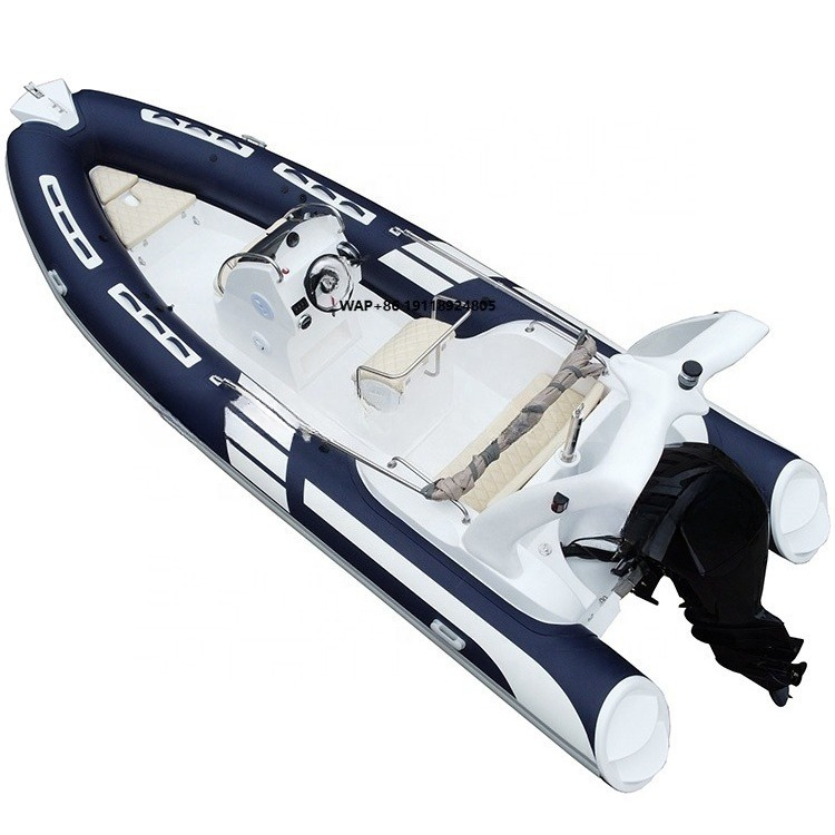 Fishing Boat Fiberglass - เรือตกปลาแบบเป่าลมสีฟ้า ขนาด 19 ฟุต ตัวเรือทำจากไฟเบอร์กลาสแข็งแรง พร้อมเครื่องยนต์